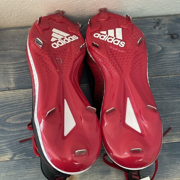 Adidas Icon V Metal Baseball Cleats Black Red - Men’s Size 14 (Z5) - Picture 6 of 6